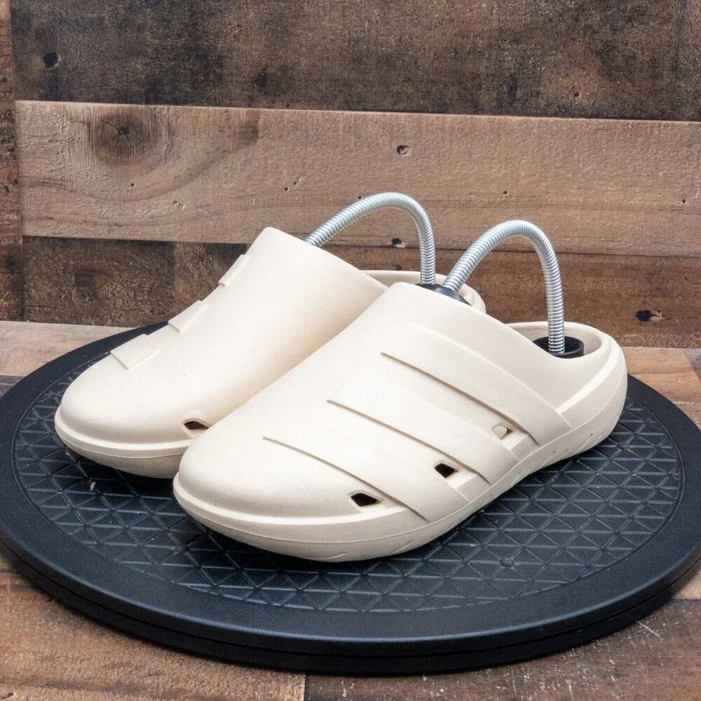 ADIDAS ADICANE CLOG MENS SANDALS SLIP ON CREAM TAN RUBBER COMFORT SIZE 8
